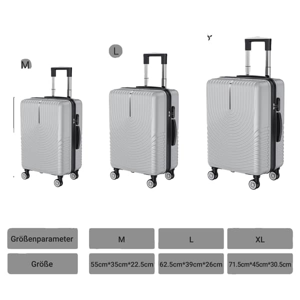 Resväska Set, Lättvikts ABS Material, 360° Rotera Hjul, Stil A-Silver