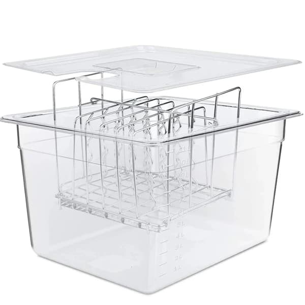 Sous Vide Rack, Holdbart 304 Rustfrit Stål, Passer til 11L Beholdere, Kompatibel med Immersion Circulator, Rack N 11L Container