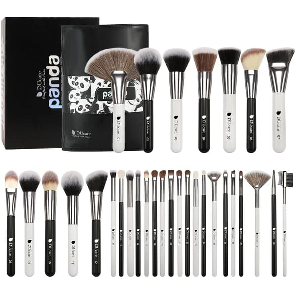 Makeupborstsats, 32 delar, syntetiskt hår, DF3142 - (31Pcs)