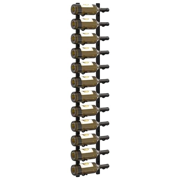 Vægmonteret Flaskeholder, Plads til 12 Flasker, Moderne Design, sort