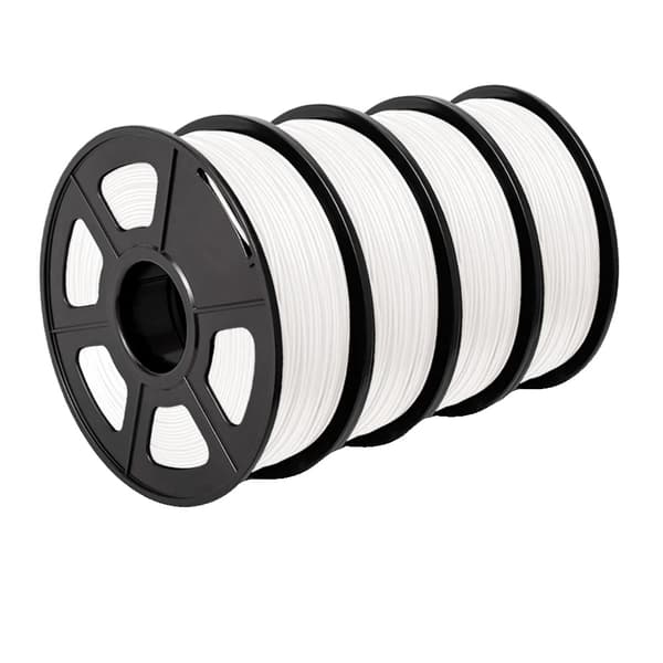 3D-printer filament, holdbar PETG og PLA, miljøvenlig, PLAPLUS Hvid 4Ruller