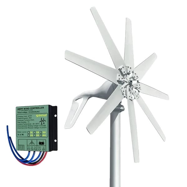 Vindkraftgenerator, MPPT Hybridcontroller, 1000W Lille Horisontal Vindmølle, 48V, Med gratis controller, 1000W
