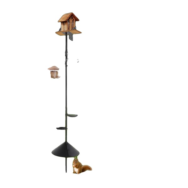 Fuglefoderstand, Justerbar Højde, Holdbart Design, sort