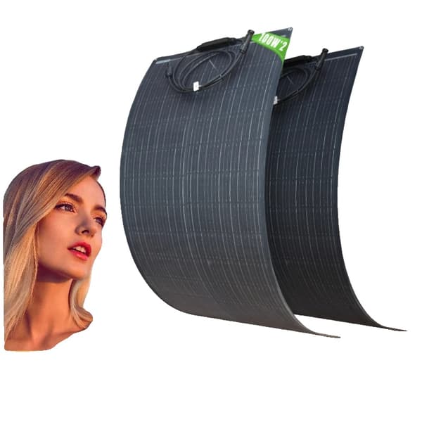 Solpanel, Flexibel Design, Hög Effektivitet, 2PCS  100W