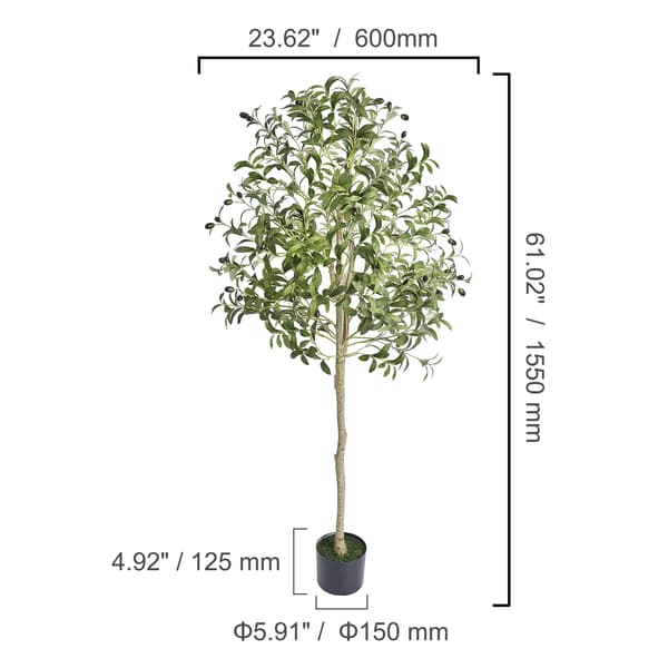 Tekoöljypuu, Säädettävät Oksat, Elävän Näköinen Ulkonäkö, 5ft