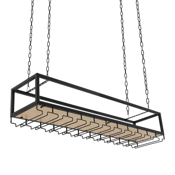 Vinglasställ, Takmonterad Design, Robust Konstruktion, svart