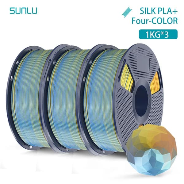 3D-printer filament, multicolor muligheder, miljøvenligt materiale, BL PP OR YL