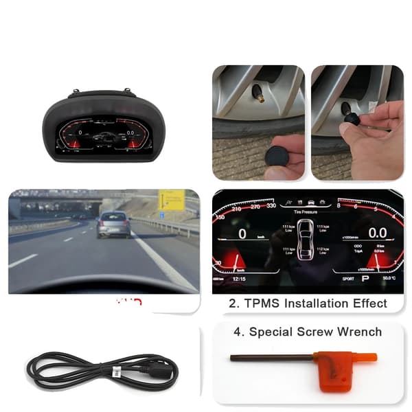 Digitalt Dash Cluster til Kompakt Luksusbil, Realtidsnavigation, Trådløs Forbindelse, E87 med TPMS