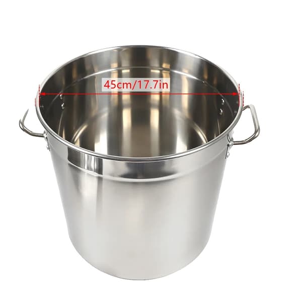 Soppa- och buljonggryta, rostfritt stål, utdragbart lock och handtag, Silver, >5L
