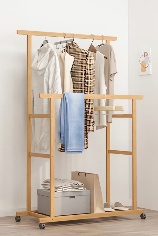 Tøjstativ, Bambusmateriale, Moderne Design, Gul