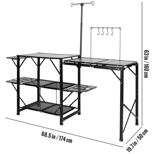 Camping Køkkenbord, Bærbart, Integreret Vask, 27.8 lbs