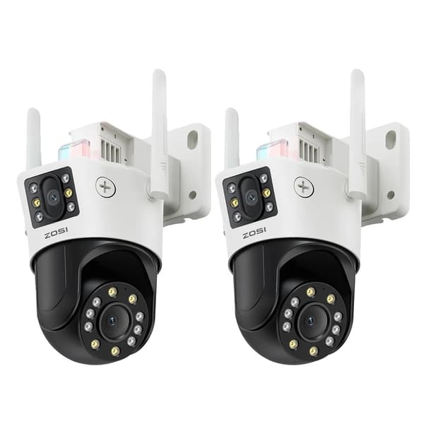 ZOSI säkerhetskamera, 8MP dubbelobjektiv, 107° synvinkel, C298 Max(2 PACK)
