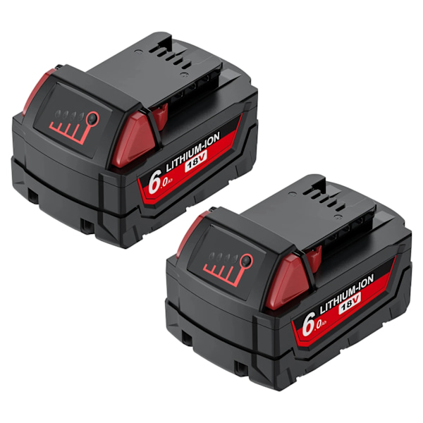 Genopladeligt 18V Lithium-Ion Batteri, 6000mAh/9000mAh Kapacitet, Kompakt Design,2 PAKKE 6,0Ah 2 pack 6.0Ah 2 PACK 6.0Ah