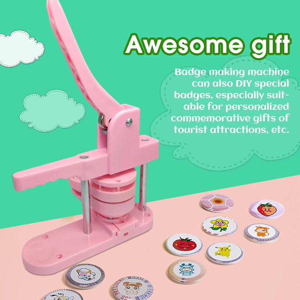 Pin Button Maker, 3 Formstorlekar, Ergonomisk Design