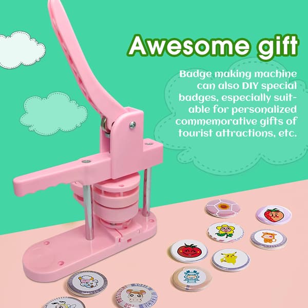 Pin Button Maker, 3 Størrelser af Forme, Ergonomisk Design