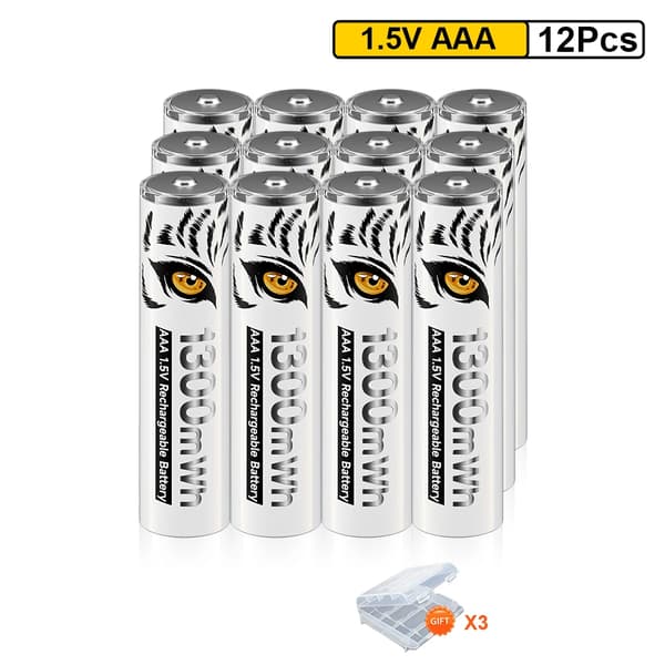 AAA Uppladdningsbart Batteri, Litiumjon, Miljövänlig Design, 12 AAA