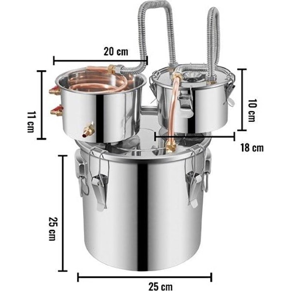 Destilling Device - Destileer Kettle - Lav dig øl, vin eller spiritus - Fermenteringssæt