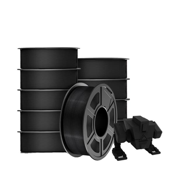 3D-printer filament, ABS hvid 10KG, PETG sort 11KG, PLA PLUS Sort 11KG