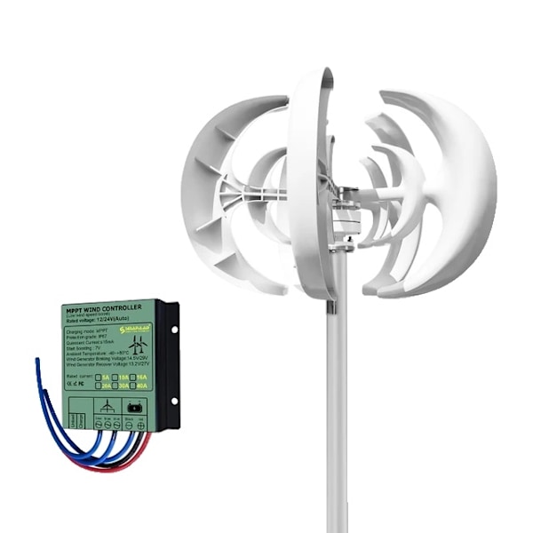 Vertikal Vindturbint, För Hem, Husbil, Båtbruk, 6kWh/Dag Produktionen, 3000W Effekt With Free controller 48V With Free controller 3000W