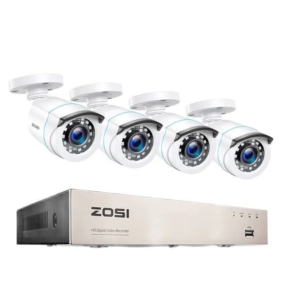Hemlarmssystem, H265+ DVR, Nattsyn,1T, 8CH DVR med 4 kameror