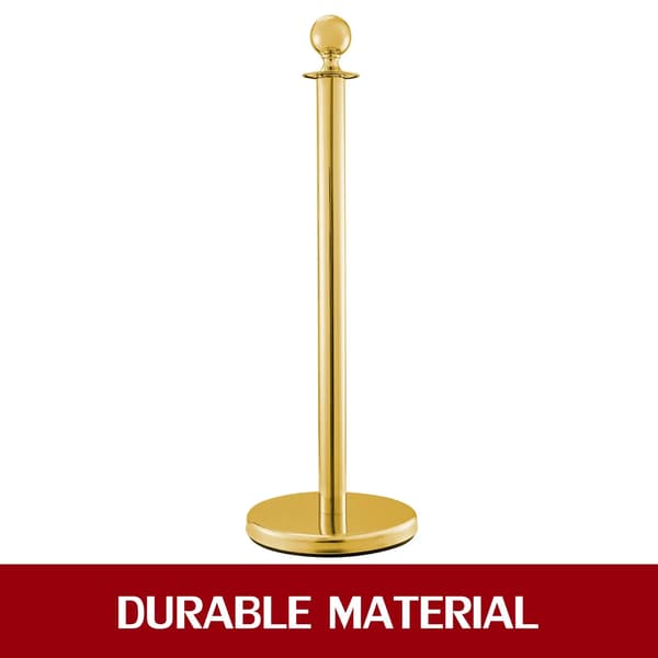Crowd Control Stanchion, 96 cm Total Højde, 32 cm Base Diameter, 5 cm Rør Diameter, 1,5 m Reb Længde, Holdbart Rustfrit Stål Materiale