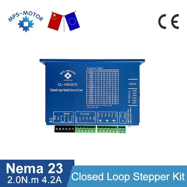 Lukket Sløjfe Steppermotor, 2Nm Holdemoment, 1000 PPR Encoder, 8mm