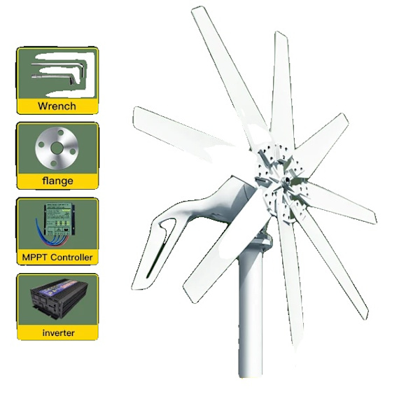 Vindmøllegenerator, MPPT-controller, lav støjdrift, 12V-b, Off Grid System, 1000W-d