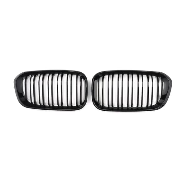Frontbumpergrill, skinnende sort, dobbeltlinje design, holdbar ABS-plastik, Glansende Sort