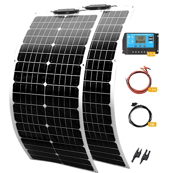 Solpanel, 50W, 12V,100W solarkit Vit