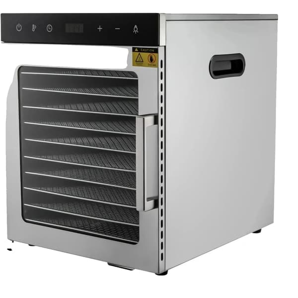 Maddehydrator, 10-bakke kapacitet, justerbar temperatur, Sølv