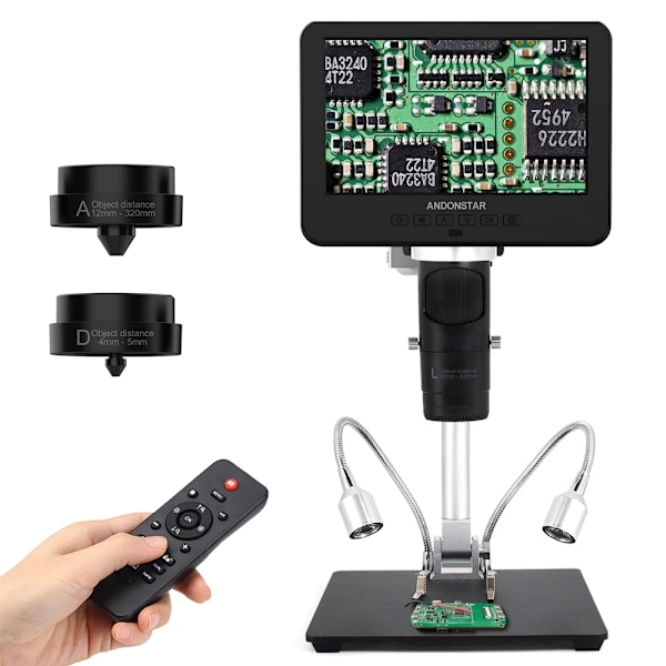 HDMI Digitalt Mikroskop, 2000X Förstoring, Högupplösande 4MP Sensor,AD246SM(7 tum) AD246SM(7 inch) AD246SM(7 inch)