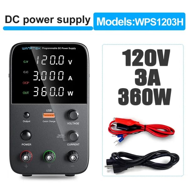 DC-strömförsörjning, programmerbar utgång, säker drift, WPS1203H 120V 3A
