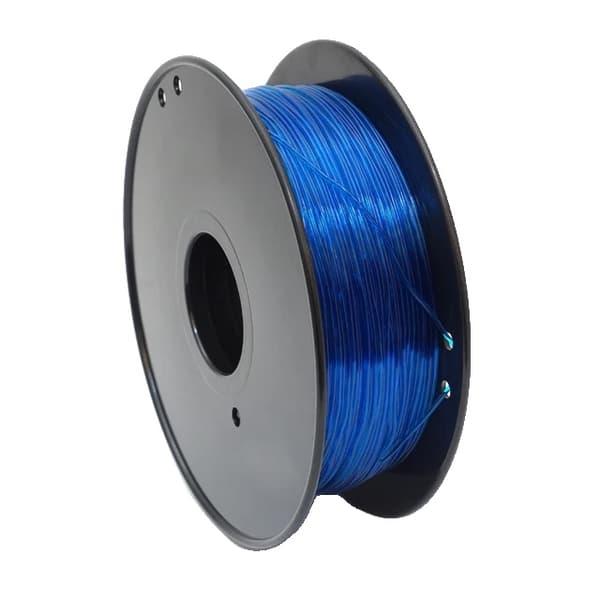 3D-printer filament, fleksibel TPU, høj kvalitet, Gennemsigtig Blå