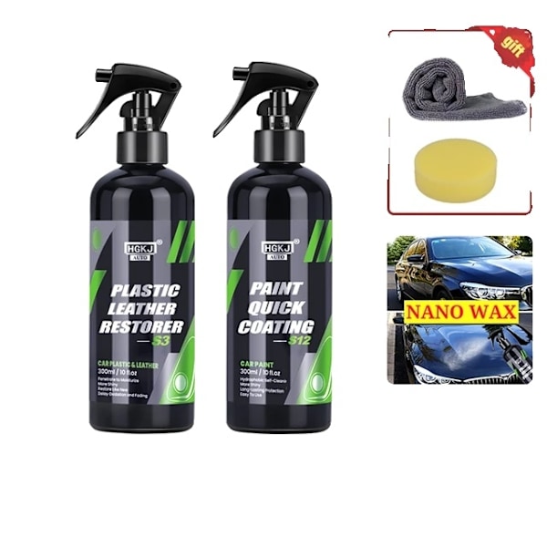 Bilinteriör Detaljör, Återställer Plast och Läder, Snabb Appliceringsbeläggning, S3-300ml x S12-300ml S3-300ml x S12-300ml S3-300ml x S12-300ml
