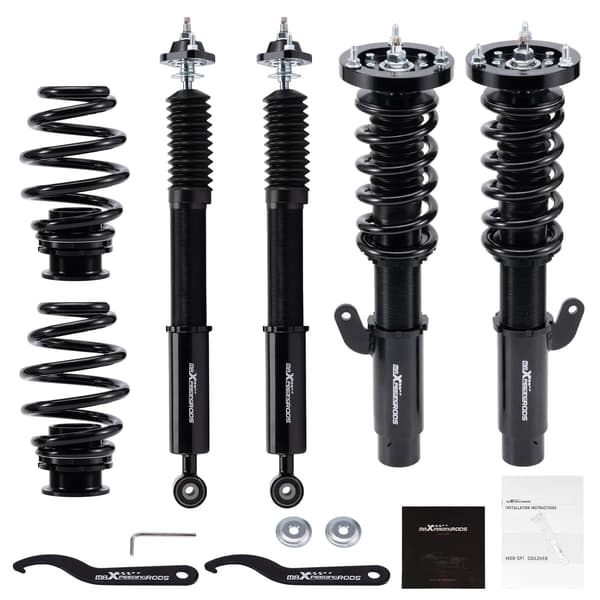 Coilovers til BMW E46, 24 niveauer justerbar dæmpning, forbedret komfort, sort