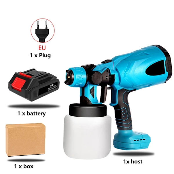 Sähköinen suihkupistooli, langaton käyttö, yhteensopiva Makita 18V akun kanssa., 1 akku 1 Battery 1 battery