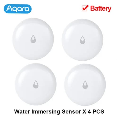 Aqara Vattensensor, IP67 Vattentät Design, Långvarigt Batteriliv, 4st vattensensor