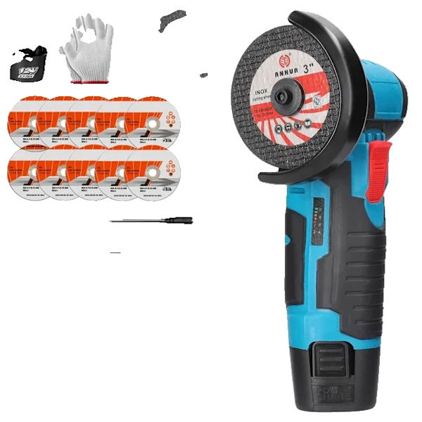 Vinkelslip, Uppladdningsbart Litiumbatteri, Trådlös, 2 batterier set 2 EU 2 Batteries Set 2 EU