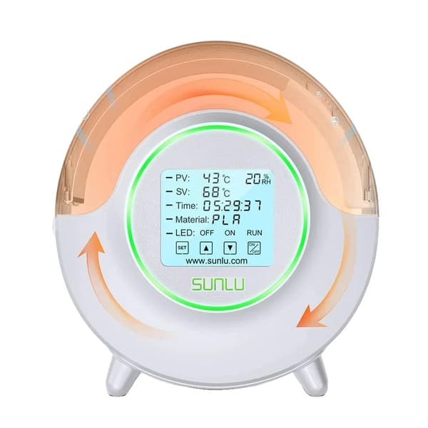 Filamenttork, 360° Omkringlig Värme, LED Touch Screen, VIT, EU PLUG (220V)