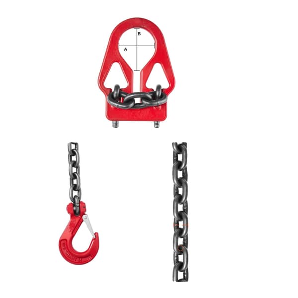 Kedjeslinga, G80 legerat stål, justerbara krokar, 10ft