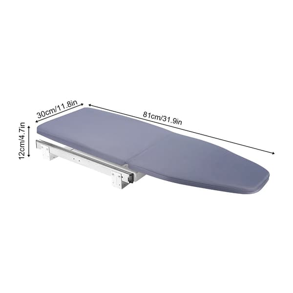 Strykbord, 180° rotation, platsbesparande design, Grå