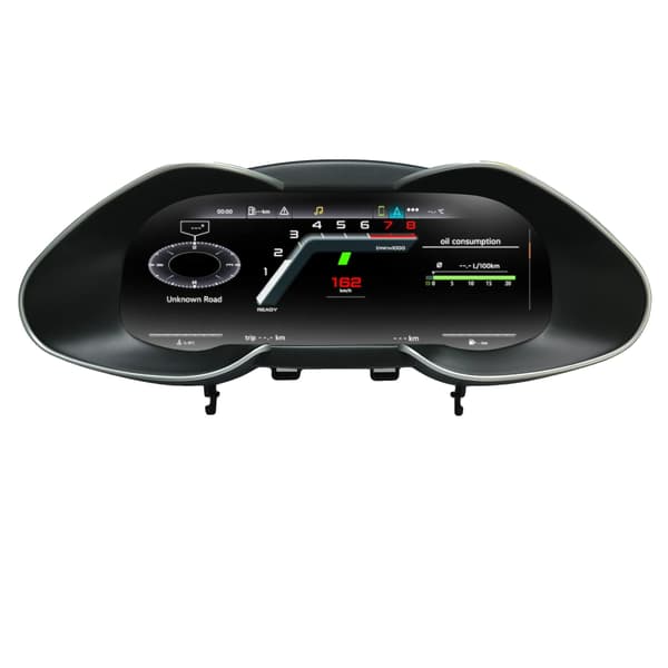 Digital Dashboard, 12,3 tommer HD-skærm, understøtter CarPlay og Android Auto, Til Audi R8