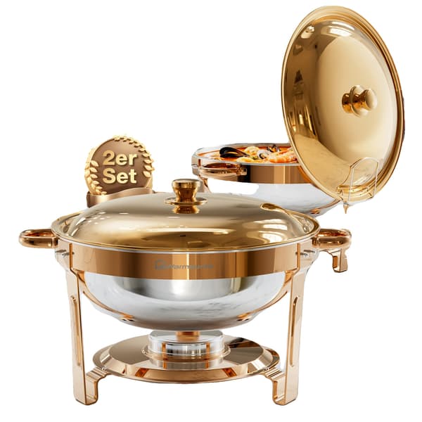 Chafing Dish, 5 Quart Kapacitet, Letvægtsdesign, 2Pak