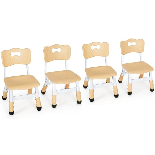 Barnstol, Höjdjusterbar, Stabil och Ergonomisk Design, Gul - 4 Pack