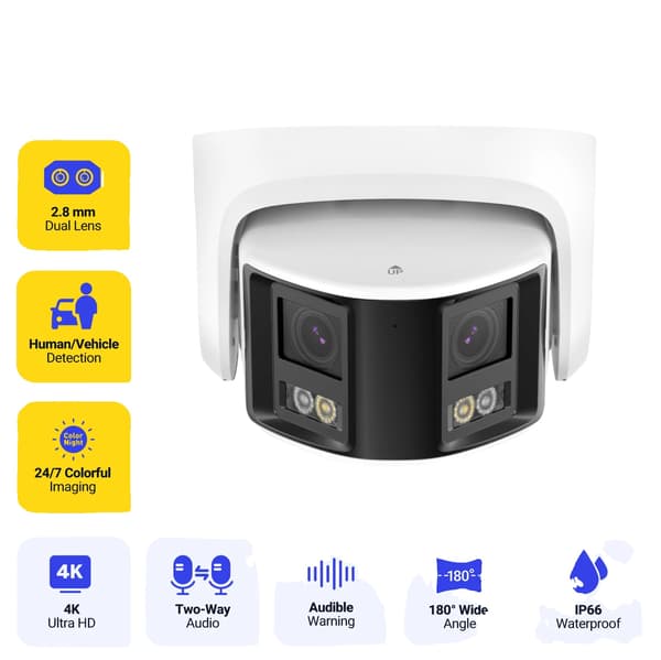 Säkerhetskamera, 180° Bred Utsikt, 8MP Hög Upplösning, 1PC I91DX