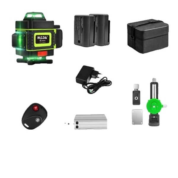 16-linjers laseravståndsmätare, hög precision, komplett kit med tillbehör,4D Batteri X2 SET 10 4D Battery X2 SET 10 4D Battery X2 SET 10