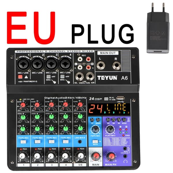 Audio Mixer, Bluetooth-forbindelse, 24 DSP-effekter, A6-EU