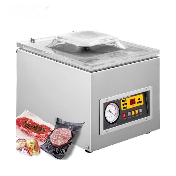 Livsmedels Vakuumförpackningsmaskin - 120W Vakuum Pump, Multifunktionell Kontrollpanel, Transparent Glaslock & Nödstopp-knapp