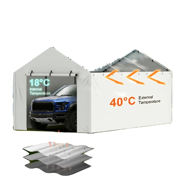 Autotalli, kestävä polyesteri, UV-suojattu, 10tuumaa