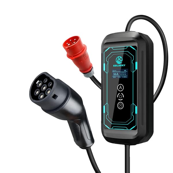 EV-lader, Bærbart design, Justerbar strøm, 11KW-10M